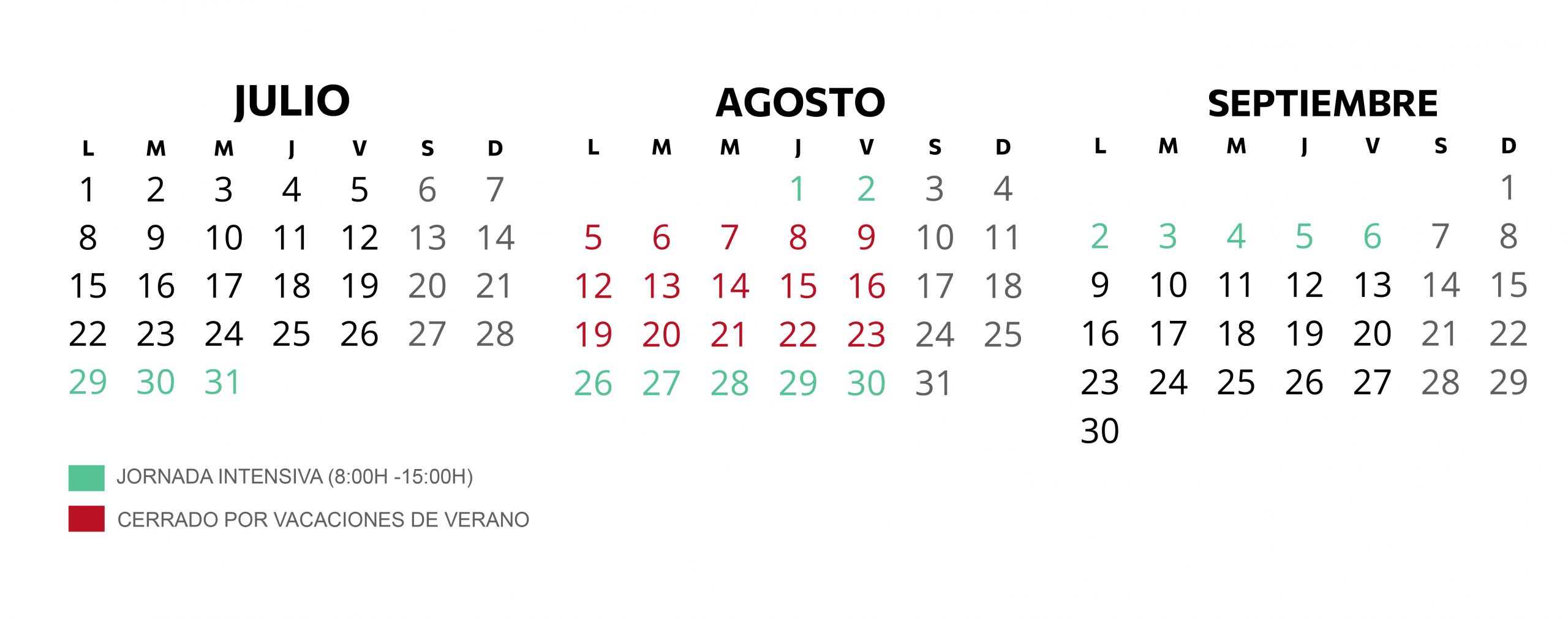 Calendario Verano 2024